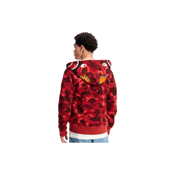 BAPE Color Camo Shark Full Zip Hoodie Red BAPE Color Camo Shark Full Zip Hoodie Red