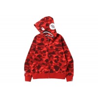 BAPE Color Camo Shark Full Zip Hoodie (SS22) Red