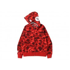 BAPE Color Camo Shark Full Zip Hoodie (SS22) Red