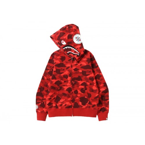 BAPE Color Camo Shark Full Zip Hoodie (SS22) Red BAPE Color Camo Shark Full Zip Hoodie (SS22) Red
