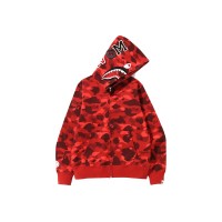 BAPE Color Camo Shark Full Zip Hoodie (SS22) Red