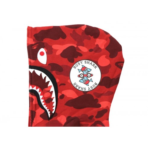 BAPE Color Camo Shark Full Zip Hoodie (SS22) Red BAPE Color Camo Shark Full Zip Hoodie (SS22) Red