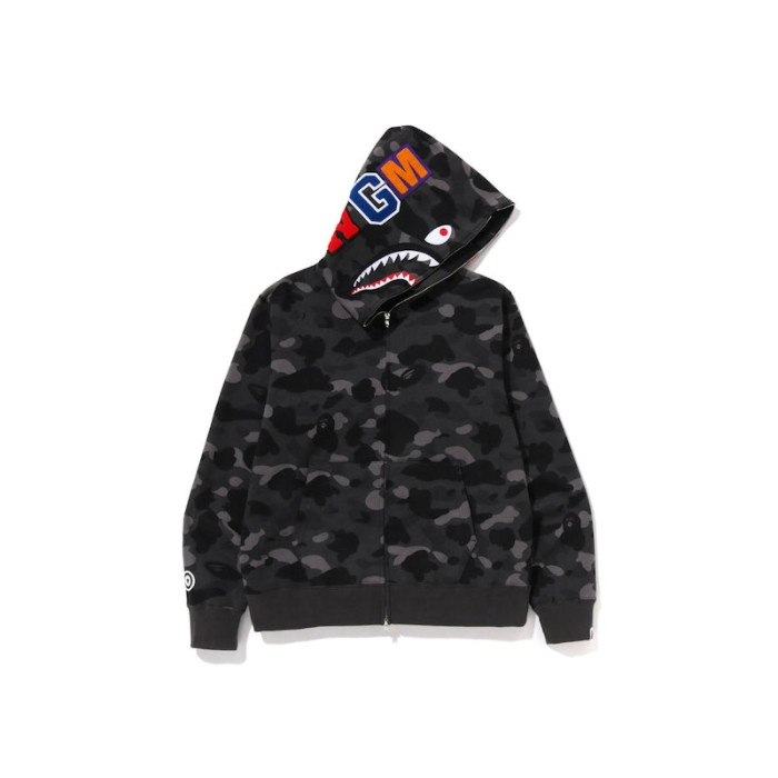 BAPE Color Camo Shark Full Zip Hoodie Black