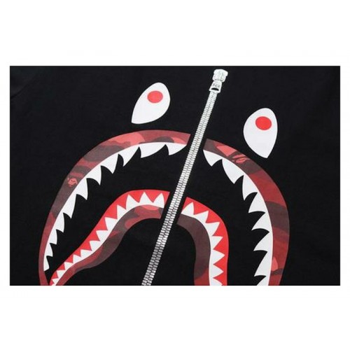 BAPE Color Camo Shark L/S Tee Black/Red BAPE Color Camo Shark L/S Tee Black/Red