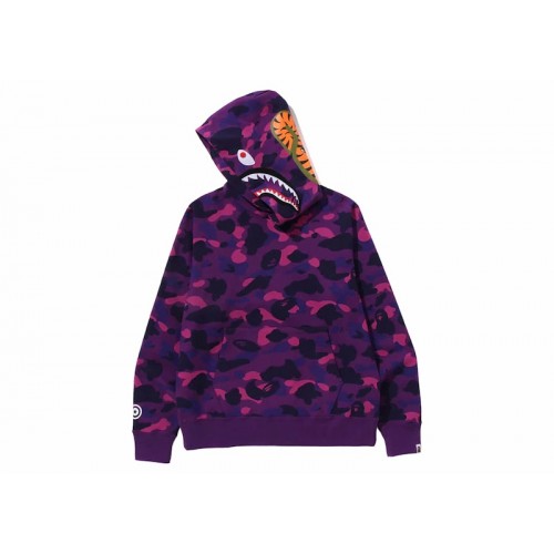 BAPE Color Camo Shark Pullover Hoodie Purple BAPE Color Camo Shark Pullover Hoodie Purple