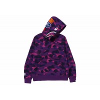BAPE Color Camo Shark Pullover Hoodie Purple