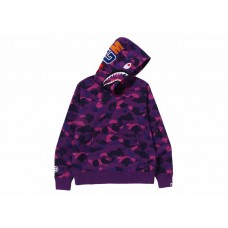 BAPE Color Camo Shark Pullover Hoodie Purple