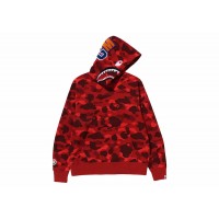 BAPE Color Camo Shark Pullover Hoodie Red