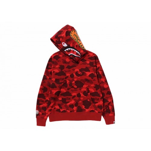 BAPE Color Camo Shark Pullover Hoodie Red BAPE Color Camo Shark Pullover Hoodie Red