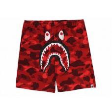 BAPE Color Camo Shark Sweat Shorts (SS24) Red