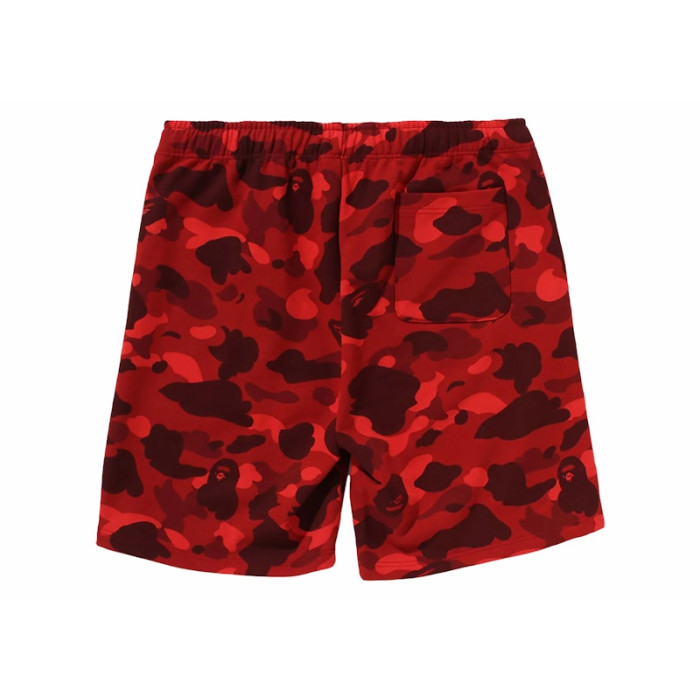 BAPE Color Camo Shark Sweat Shorts (SS24) Red