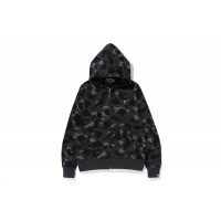 BAPE Color Camo Thermal Full Zip Hoodie Black