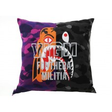 BAPE Color Camo Tiger Shark Half Square Cushion Purple