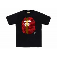 BAPE Color Camo Transform Big Ape Head Tee Black/Red