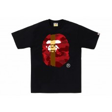 BAPE Color Camo Transform Big Ape Head Tee Black/Red