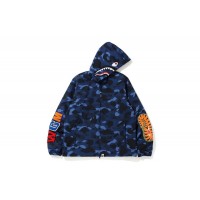 BAPE Color Camo WGM Shark Hoodie Jacket Blue