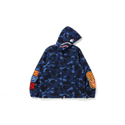 BAPE Color Camo WGM Shark Hoodie Jacket Blue