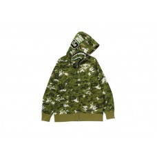 BAPE Multi Pixel Camo Shark Regular Fit Full Zip Hoodie Green/Olive/White