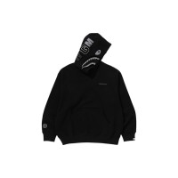 BAPE Shark Logo Relaxed Fit Pullover Hoodie Black