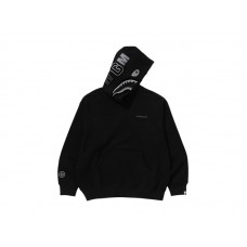 BAPE Shark Logo Relaxed Fit Pullover Hoodie Black