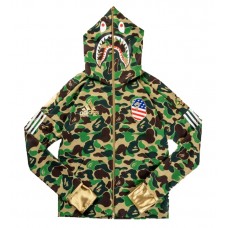 BAPE x Adidas SB Shark Hoodie Green