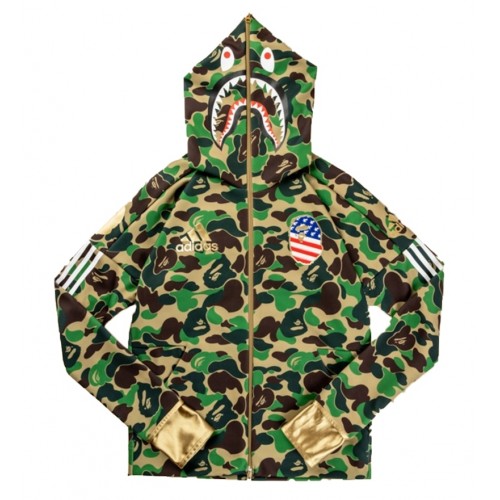 BAPE x Adidas SB Shark Hoodie Green