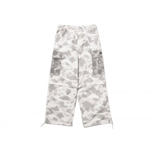 BAPE x CLOT Camo Detachable Relaxed Fit Cargo Pants White