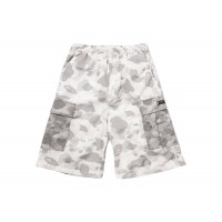 BAPE x CLOT Camo Detachable Relaxed Fit Cargo Pants White