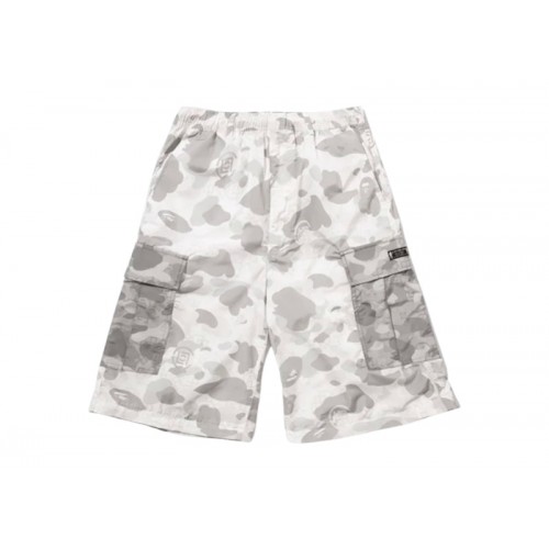 BAPE x CLOT Camo Detachable Relaxed Fit Cargo Pants White