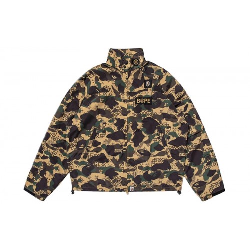 BAPE x CLOT Camo Sleeve Detachable Rain Jacket Yellow
