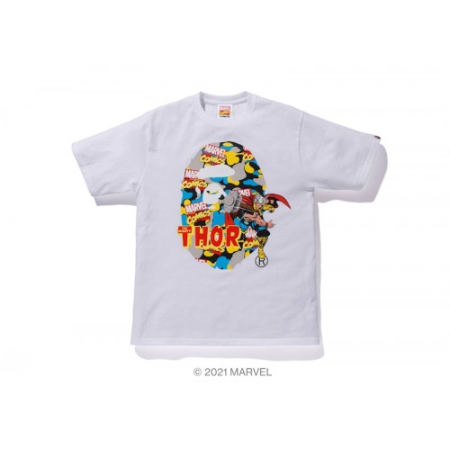 BAPE x Marvel Comics Camo Mighty Thor Tee White