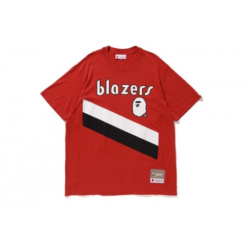 BAPE x Mitchell & Ness Blazers Tee Burgundy BAPE x Mitchell & Ness Blazers Tee Burgundy