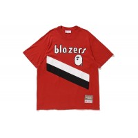 BAPE x Mitchell & Ness Blazers Tee Burgundy