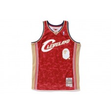 BAPE x Mitchell & Ness Cavs ABC Basketball Swingman Jersey Burgundy