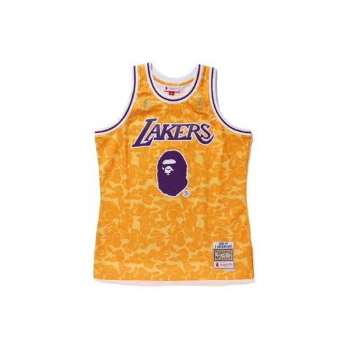 BAPE x Mitchell & Ness Lakers ABC Basketball Swingman Jersey Yellow BAPE x Mitchell & Ness Lakers ABC Basketball Swingman Jersey Yellow