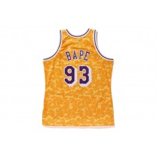 BAPE x Mitchell & Ness Lakers ABC Basketball Swingman Jersey Yellow