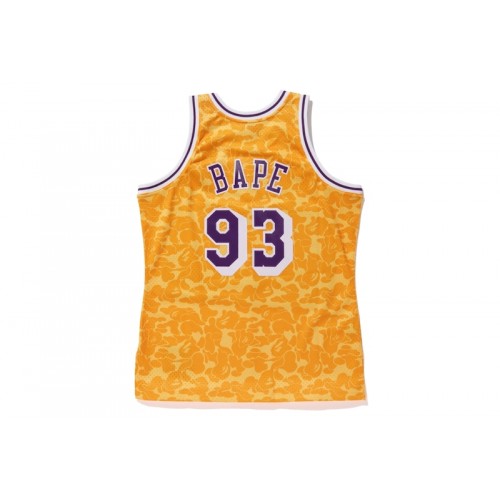 BAPE x Mitchell & Ness Lakers ABC Basketball Swingman Jersey Yellow BAPE x Mitchell & Ness Lakers ABC Basketball Swingman Jersey Yellow