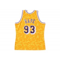 BAPE x Mitchell & Ness Los Angeles Lakers Jersey Yellow