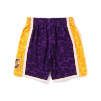 BAPE x Mitchell & Ness Los Angeles Lakers Shorts Purple