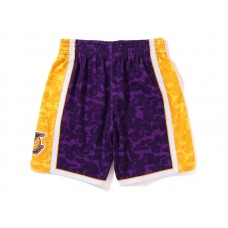 BAPE x Mitchell & Ness Los Angeles Lakers Shorts Purple