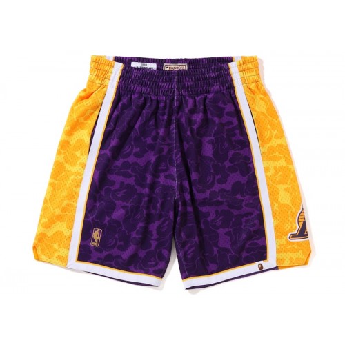 BAPE x Mitchell & Ness Los Angeles Lakers Shorts Purple