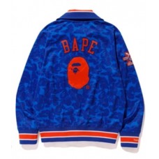 BAPE x Mitchell & Ness Mets Jacket Blue
