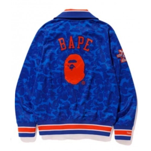 BAPE x Mitchell & Ness Mets Jacket Blue BAPE x Mitchell & Ness Mets Jacket Blue