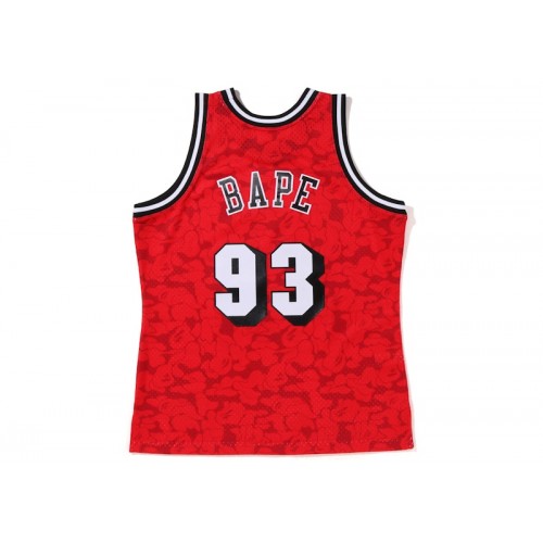 BAPE x Mitchell & Ness Miami Heat Jersey Red BAPE x Mitchell & Ness Miami Heat Jersey Red