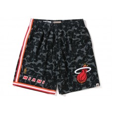 BAPE x Mitchell & Ness Miami Heat Shorts Black