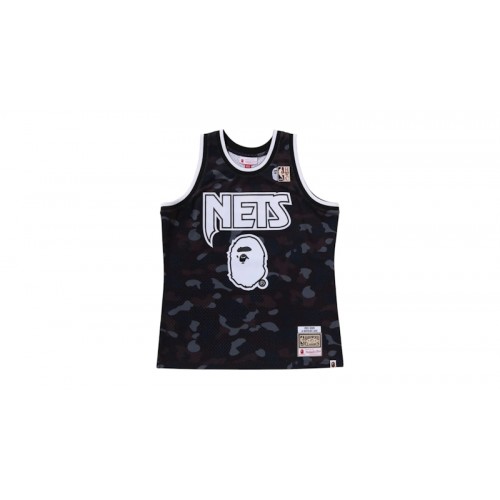 BAPE x Mitchell & Ness NBA New Jersey Nets Swingman Jersey Black
