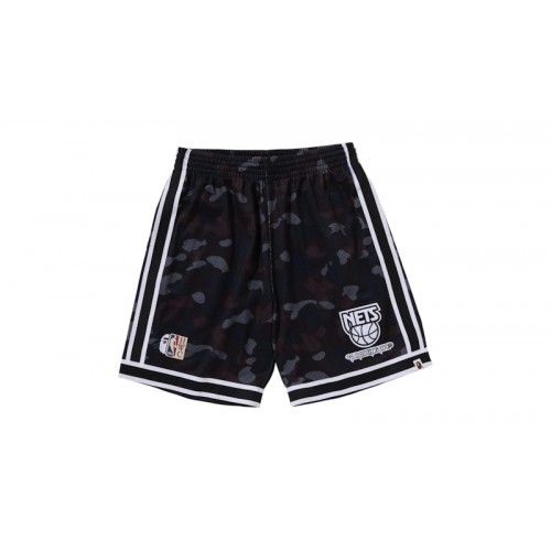 BAPE x Mitchell & Ness NBA New Jersey Nets Swingman Shorts Black