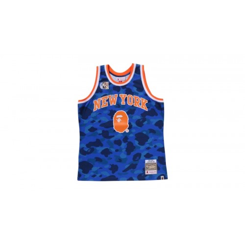 BAPE x Mitchell & Ness NBA New York Knicks Swingman Jersey Blue