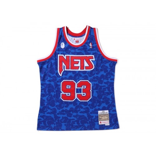 BAPE x Mitchell & Ness New Jersey Nets Jersey Blue BAPE x Mitchell & Ness New Jersey Nets Jersey Blue