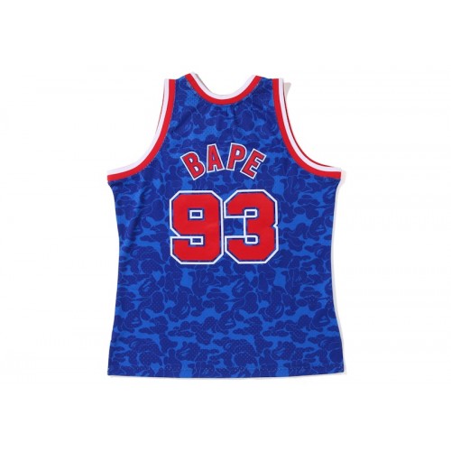 BAPE x Mitchell & Ness New Jersey Nets Jersey Blue BAPE x Mitchell & Ness New Jersey Nets Jersey Blue